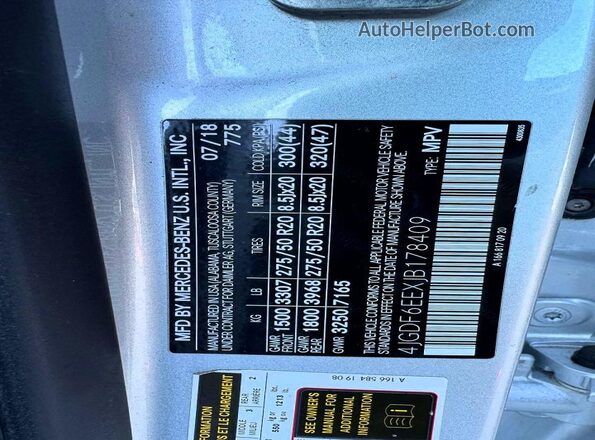 4JGDF6EEXJB178409 2018 MERCEDES-BENZ GLS Silver Սալոնի 360 աստիճան տեսք