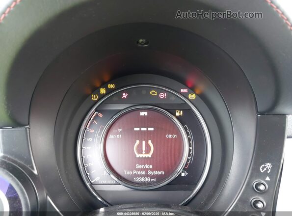 3C3CFFFH0HT594314 2017 FIAT 500 Gray უკანა სავარძლების ხედი