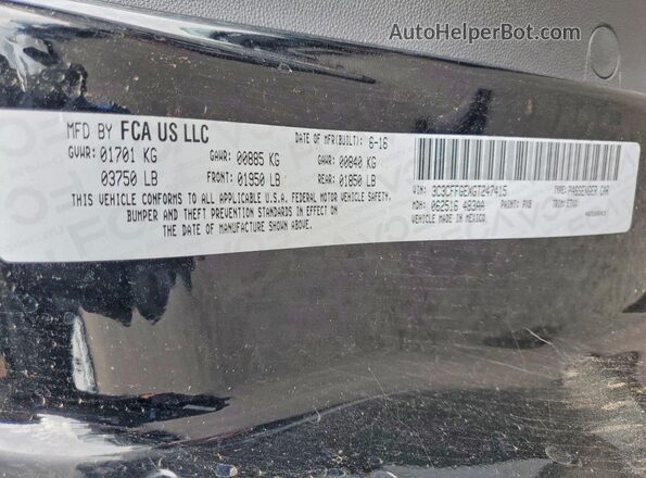 3C3CFFGEXGT247415 2016 FIAT 500 Черный Вид подкапотного пространства