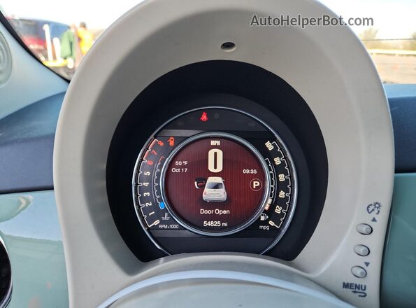3C3CFFKR3HT661924 2017 FIAT 500 Зеленый Вид щитка приборов