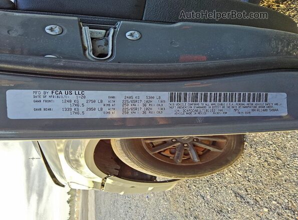 3C4PDCAB1LT181153 2020 DODGE JOURNEY Red Widok naklejki z numerem VIN