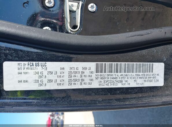 3C4PDCEG4JT442990 2018 DODGE JOURNEY Black Вид підкапотного простору