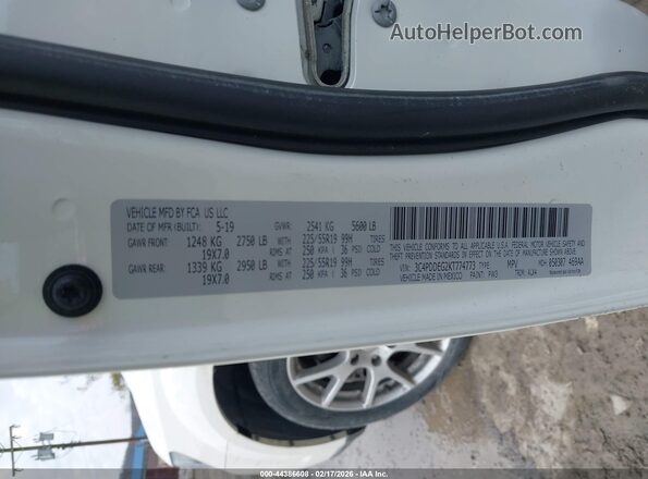 3C4PDDEG2KT774773 2019 DODGE JOURNEY White 