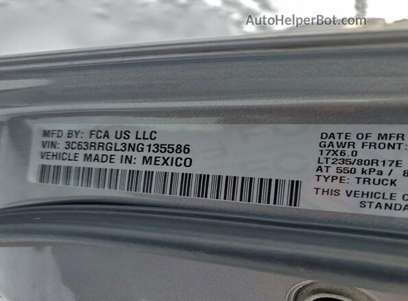 3C63RRGL3NG135586 2022 RAM 3500 Серый Вид подкапотного пространства