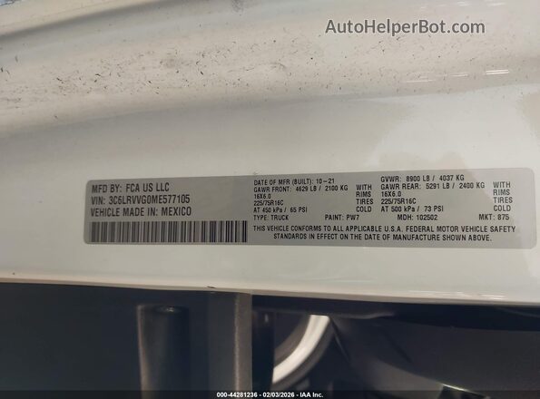 3C6LRVVG0ME577105 2021 RAM PROMASTER 2500 Red Engine compartment view