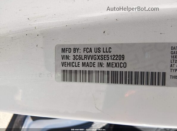 3C6LRVVGXSE512209 2025 RAM PROMASTER 2500 White Вид підкапотного простору
