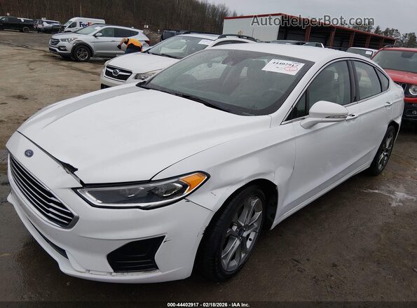 3FA6P0CD0KR222860 2019 FORD FUSION White Առջևի ձախ երեք քառորդ տեսարան