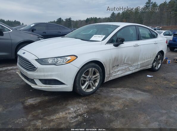 3FA6P0LU7JR172442 2018 FORD FUSION HYBRID White Առջևի ձախ երեք քառորդ տեսարան