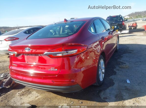3FA6P0LUXKR263061 2019 FORD FUSION HYBRID Бордовый Задняя правая четверть