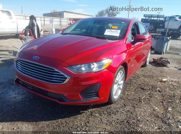 3FA6P0LUXKR263061 2019 FORD FUSION HYBRID Бордовый Передняя левая четверть