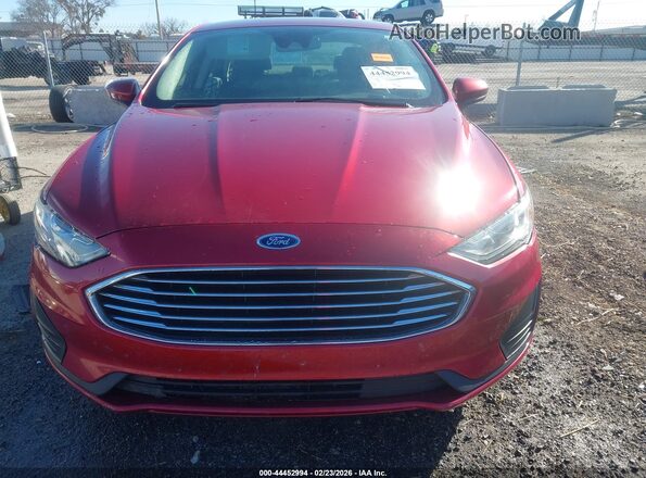 3FA6P0LUXKR263061 2019 FORD FUSION HYBRID Бордовый Вид щитка приборов