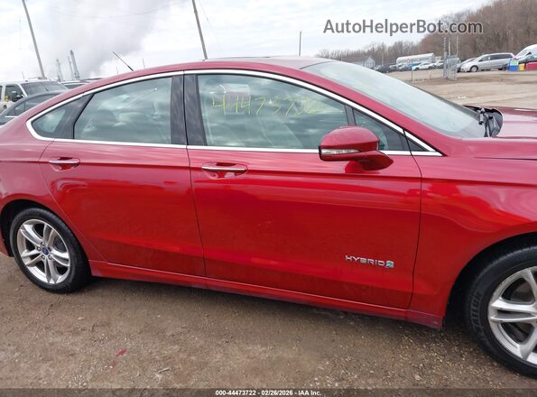 3FA6P0RU6GR184887 2016 FORD FUSION HYBRID Red Вид задньої частини салону