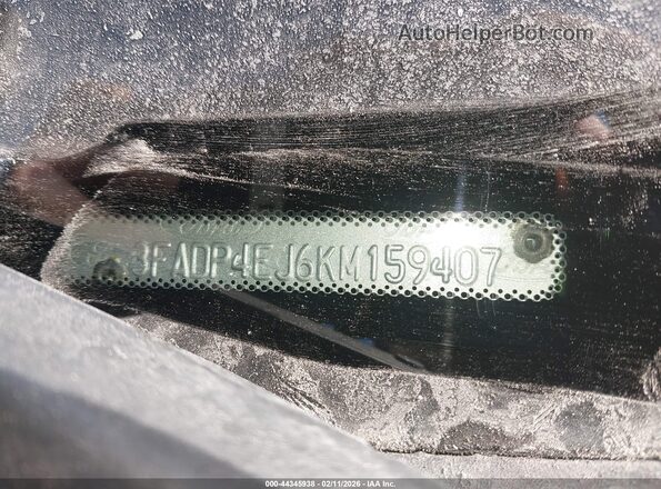 3FADP4EJ6KM159407 2019 FORD FIESTA Black ძრავის განყოფილების ხედი