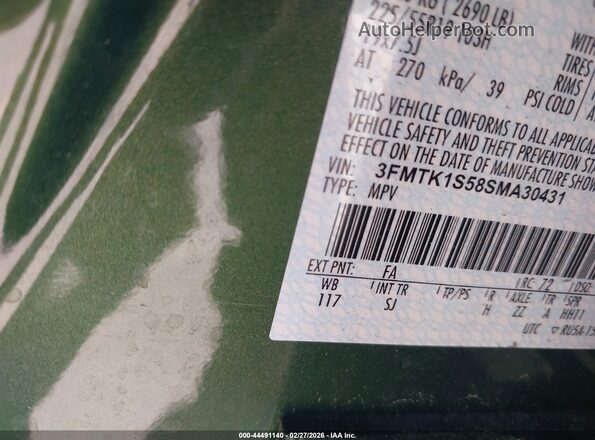 3FMTK1S58SMA30431 2025 FORD MUSTANG MACH-E Green Widok komory silnika