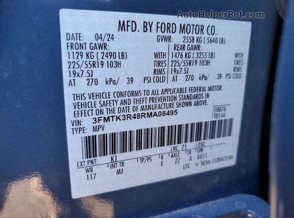 3FMTK3R48RMA08495 2024 FORD MUSTANG MACH-E PREMI Blue 