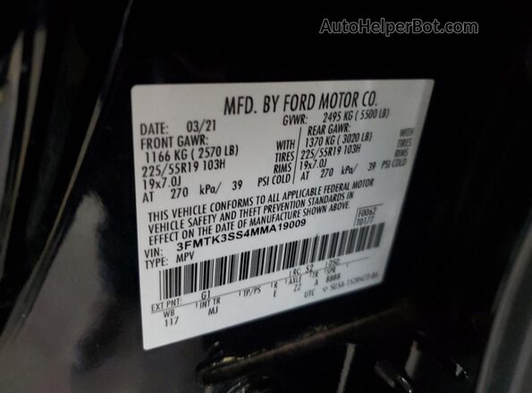 3FMTK3SS4MMA19009 2021 FORD MUSTANG MACH-E PREMI Black 