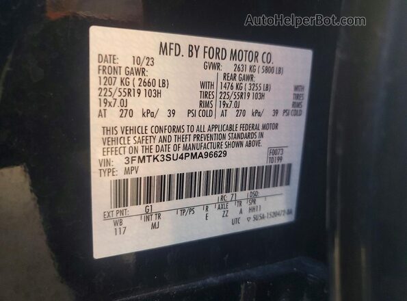 3FMTK3SU4PMA96629 2023 FORD MUSTANG MACH-E PREMI Black 