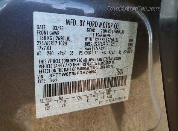 3FTTW8E98PRA24090 2023 FORD MAVERICK Charcoal Vista del compartimento del motor