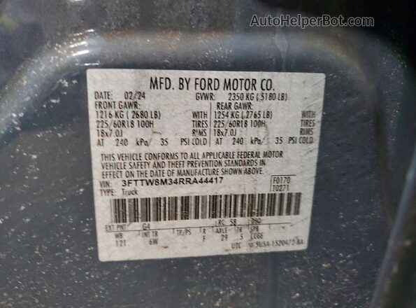 3FTTW8M34RRA44417 2024 FORD MAVERICK Синий Вид наклейки с VIN-кодом