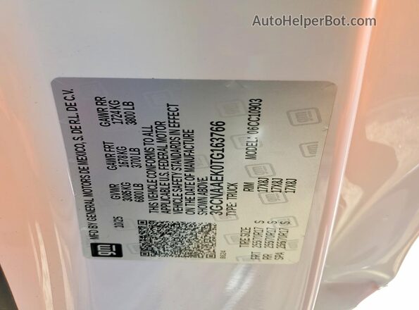 3GCNAAEK0TG163766 2026 CHEVROLET SILVERADO White 