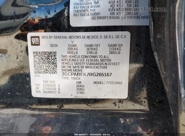 3GCPABEK7RG265167 2024 CHEVROLET SILVERADO Black Շարժիչի բաժամունքի տեսք