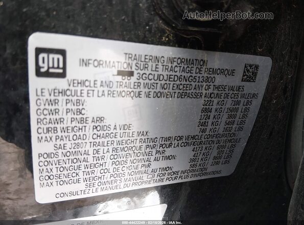3GCUDJED6NG513800 2022 CHEVROLET SILVERADO Black Vista del compartimento del motor