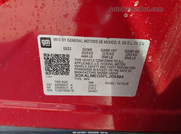 3GKALMEG5PL205484 2023 GMC TERRAIN Red 