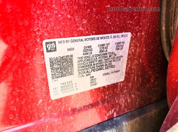 3GKALPEG6RL322981 2024 GMC TERRAIN Red 360 interior view