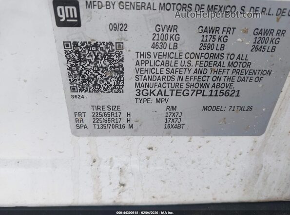 3GKALTEG7PL115621 2023 GMC TERRAIN White 