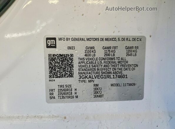 3GKALVEG1RL174601 2024 GMC TERRAIN White 