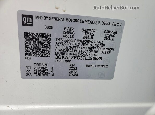 3GKALZEG3TL190538 2026 GMC TERRAIN White 