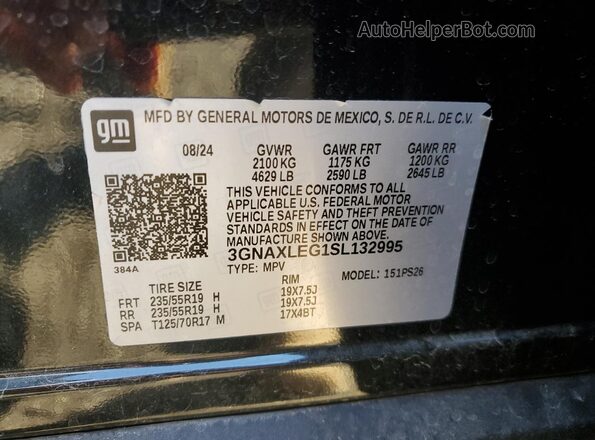 3GNAXLEG1SL132995 2025 CHEVROLET EQUINOX Black Սալոնի 360 աստիճան տեսք