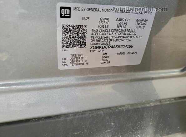 3GNKBCR48SS204106 2025 CHEVROLET BLAZER Gray 
