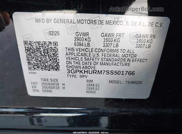 3GPKHURM7SS501766 2025 HONDA PROLOGUE Black 