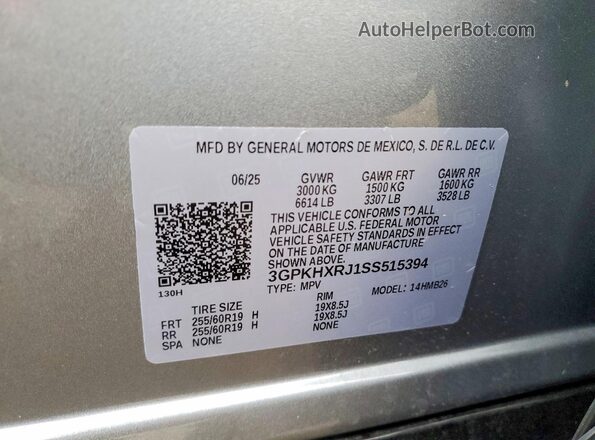 3GPKHXRJ1SS515394 2025 HONDA PROLOGUE Silver Вид підкапотного простору