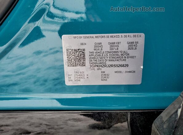 3GPKHZRJ2RS526829 2024 HONDA PROLOGUE Teal 
