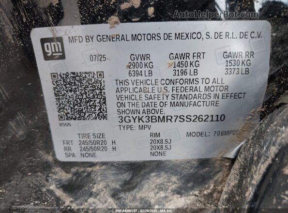 3GYK3BMR7SS262110 2025 CADILLAC OPTIQ Black Widok komory silnika