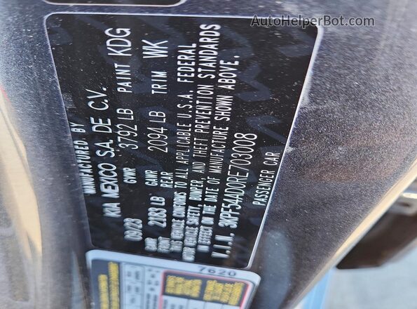 3KPF54AD0RE703008 2024 KIA FORTE Gray VIN კოდის სტიკერის ხედი