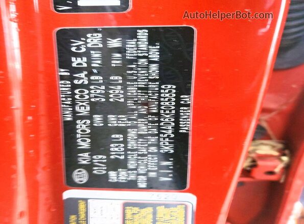 3KPF54AD6KE085859 2019 KIA FORTE Orange 