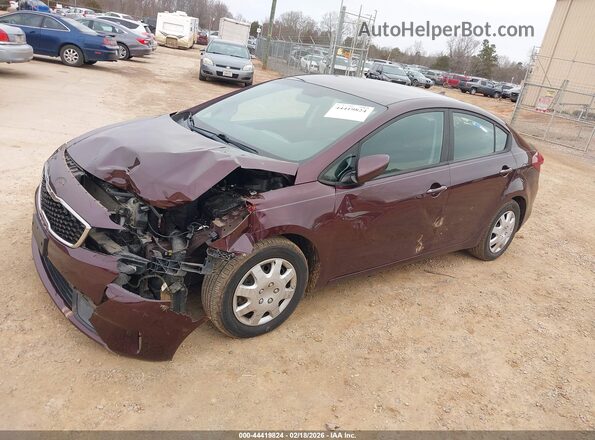 3KPFK4A78JE182899 2018 KIA FORTE Burgundy Przód lewy