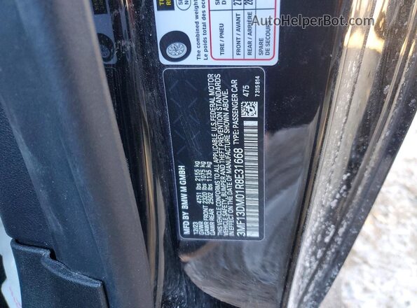 3MF13DM01R8E31668 2024 BMW M2 Black ძრავის განყოფილების ხედი