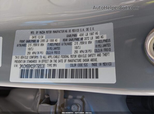 3MVDMBBM0SM796538 2025 MAZDA CX-30 Серый Вид подкапотного пространства