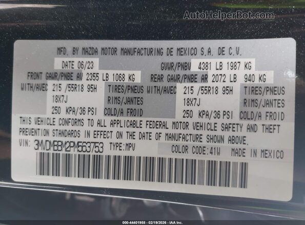 3MVDMBBM2PM563753 2023 MAZDA CX-30 Black Вид підкапотного простору