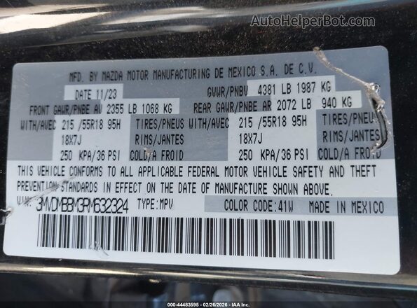 3MVDMBBM3RM632324 2024 MAZDA CX-30 Черный Вид подкапотного пространства