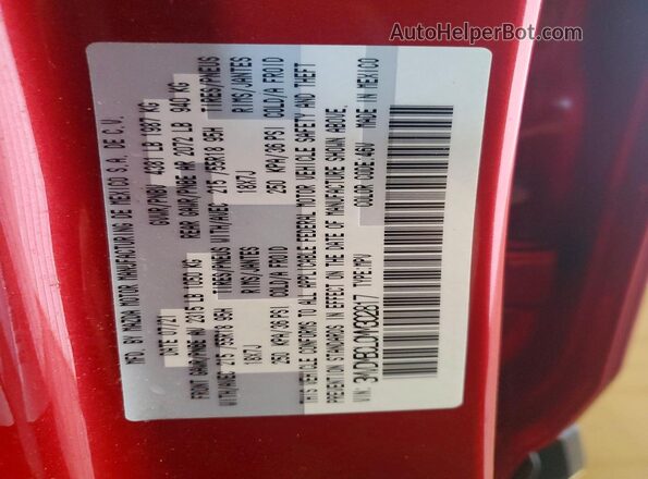 3MVDMBCL0MM302817 2021 MAZDA CX-30 Red Вид наклейки з VIN-кодом