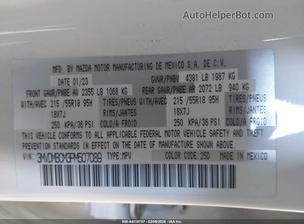 3MVDMBCM3PM507089 2023 MAZDA CX-30 White Вид підкапотного простору