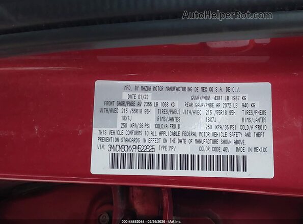 3MVDMBCMXPM522625 2023 MAZDA CX-30 Red ძრავის განყოფილების ხედი