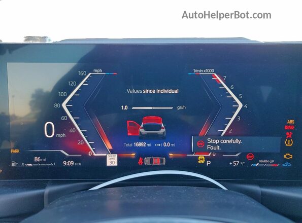 3MW49FF0XR8E23072 2024 BMW M3 Gray Instrument cluster view