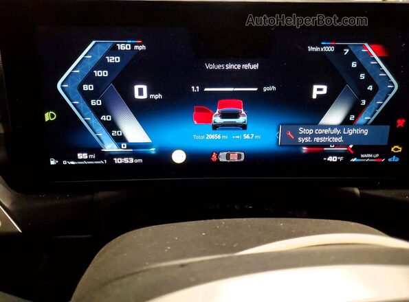 3MW53CM02S8E94893 2025 BMW M2 Blue Vista del cuadro de instrumentos