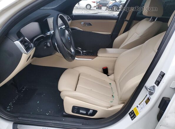 3MW5R7J07L8B09923 2020 BMW 3 SERIES White Widok wnętrza z przodu